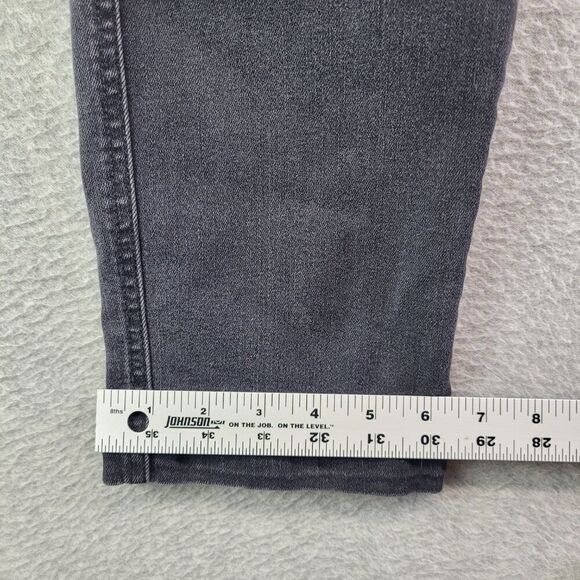 Spanx Jeans Womens SP Black Straight Leg Mid Rise Pull On Slimming Whiskered - Picture 9 of 15